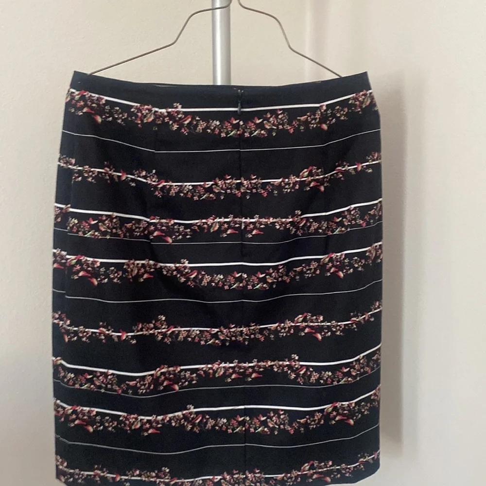 Black Pencil Skirt with Floral Accent 10 - Picture 2 of 3